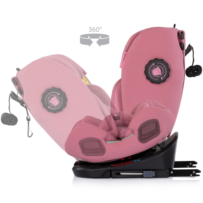 Scaun auto Chipolino Techno iGrow I-Size 40-150 cm cu sistem Isofix si sezut rotativ powder pink [8]