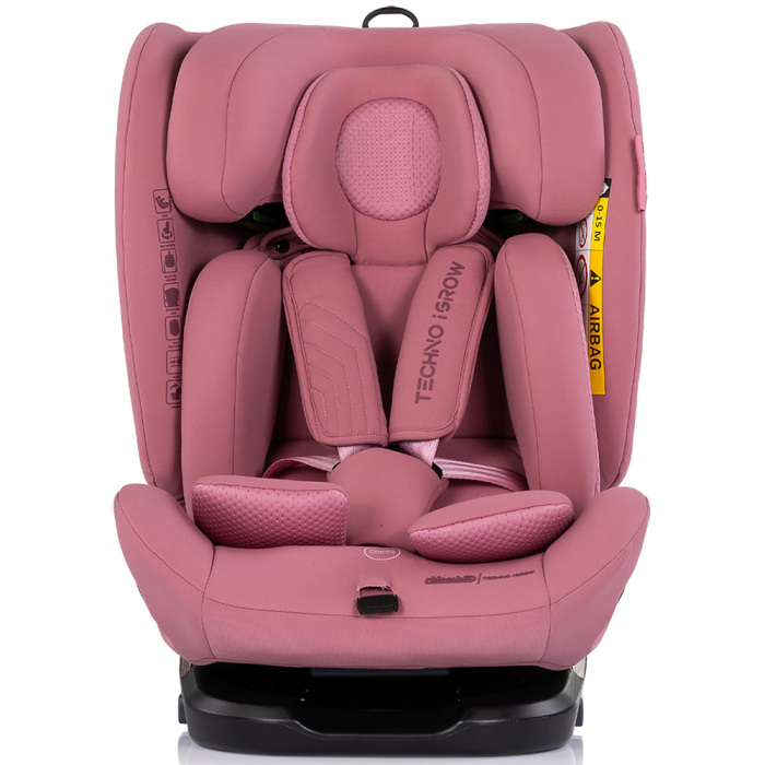 Scaun auto Chipolino Techno iGrow I-Size 40-150 cm cu sistem Isofix si sezut rotativ powder pink [2]