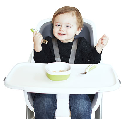Scaun de masa 4moms Black-Grey+Set Farfurii si tacamuri [6]