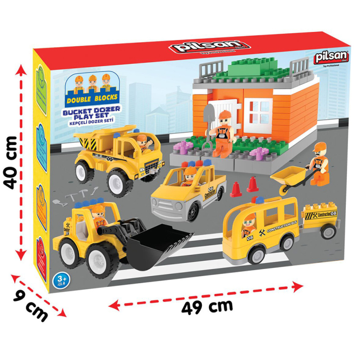 Set constructie Pilsan Double Blocks Bucket Dozer 57 piese [3]