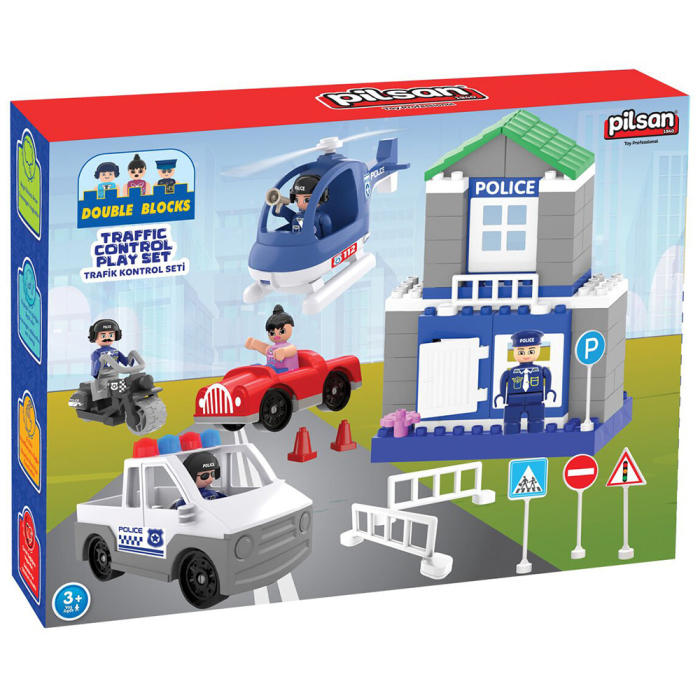 Set constructie Pilsan Double Blocks Traffic Control 57 piese [2]