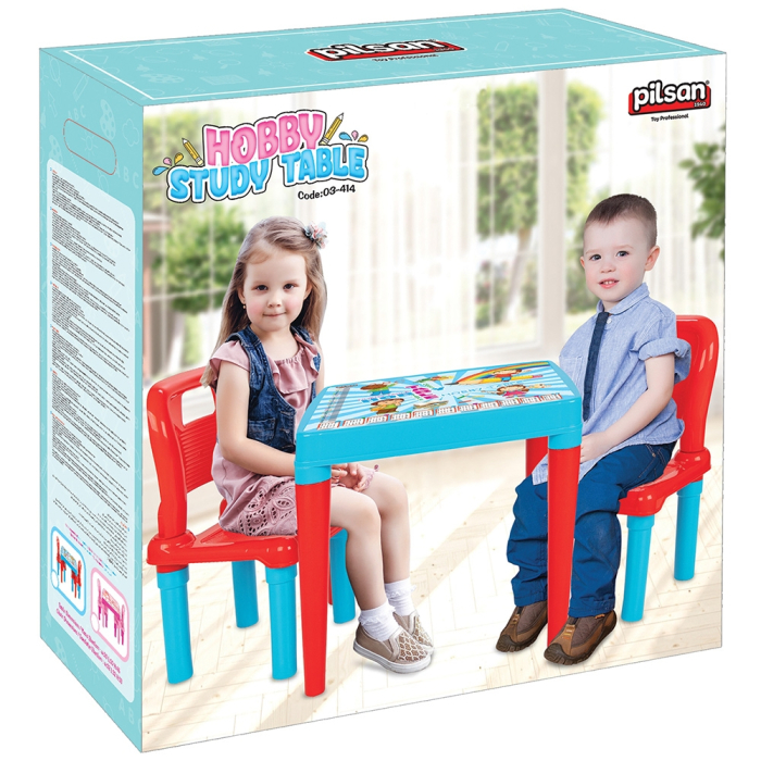 Set Masuta cu 2 scaune pentru copii Pilsan Hobby Study Table blue [2]