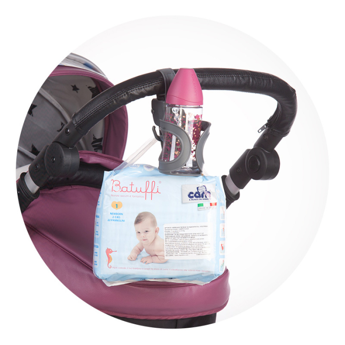 Suport universal pentru pahar si carlig de geanta pentru carucioare Chipolino black [4]