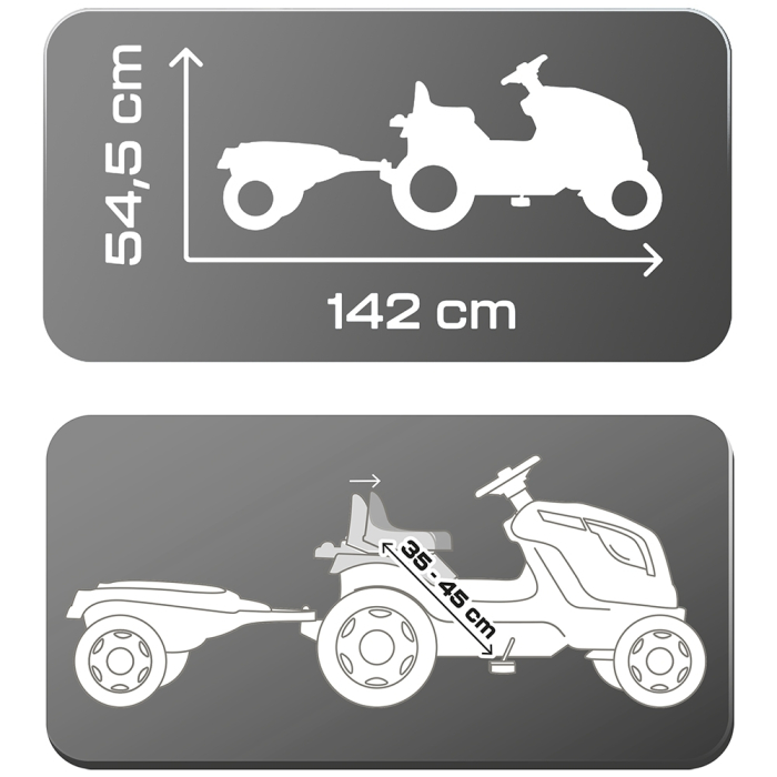 Tractor cu pedale si remorca Smoby Farmer XL albastru [3]