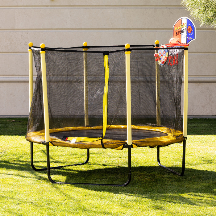 Trambulina Chipolino Sporty 140 cm cu cos baschet yellow [2]