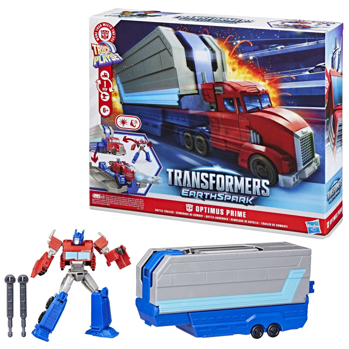 TRANSFORMERS EARTHSPARK CAMION CU REMORCA DE LUPTA OPTIMUS PRIME [2]