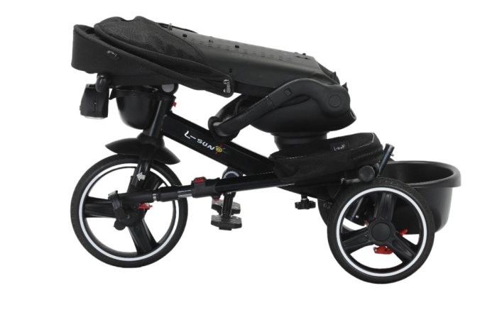 Tricicleta cu scaun reversibil, 6-36 luni, cu pozitie de somn, roata cauciuc, cu lumini si muzica, Verde [5]