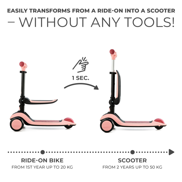 TROTINETA KINDERKRAFT HALLEY, ROSA PINK [5]