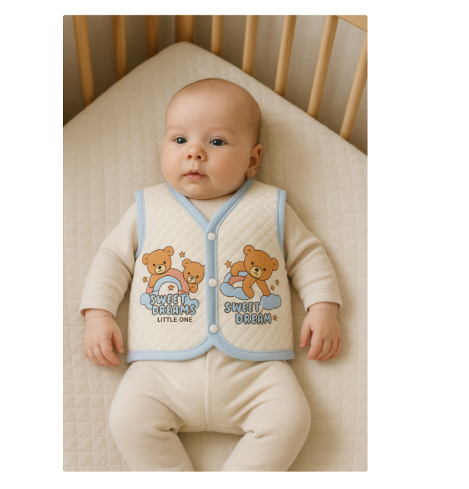 Vestă pentru bebeluși, matlasata, albastra [2]