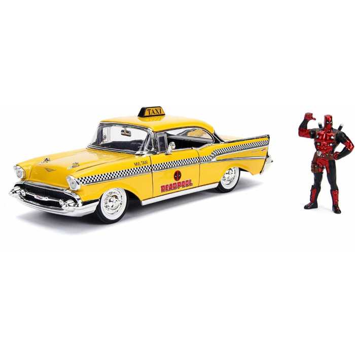 YELLOW TAXI CHEVY 1957 DEAD POOL SCARA 1 LA 24 [2]