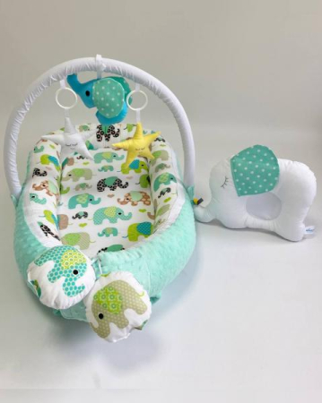 Baby Nest - Babynest Plush MyKids 0154 Elephant Blue