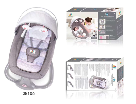 Balansoar electric 3 in 1, cu bluetooth, telecomanda, Mastela, Roz [9]