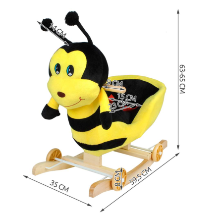 Balansoar Pentru Bebelusi, Albinuta, Lemn + Plus, 60 x 34 x 45 Cm [7]