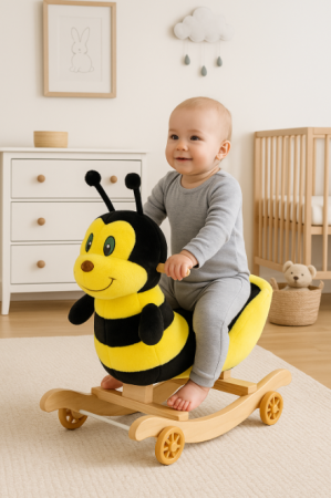 Balansoar Pentru Bebelusi, Albinuta, Lemn + Plus, 60 x 34 x 45 Cm [1]