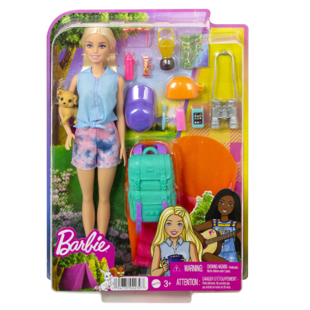 Papusi, plusuri, zane si figurine - BARBIE CAMPING BARBIE MALIBU CU ACCESORII