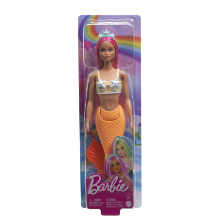 Papusi, plusuri, zane si figurine - BARBIE DREAMTROPIA PAPUSA SIRENA CU PARUL ROZ SI COADA PORTOCALIE