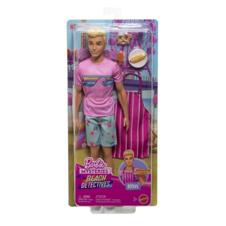 Papusi, plusuri, zane si figurine - BARBIE MYSTERIES DETECTIVI PE PLAJA PAPUSA KEN CU ACCESORII