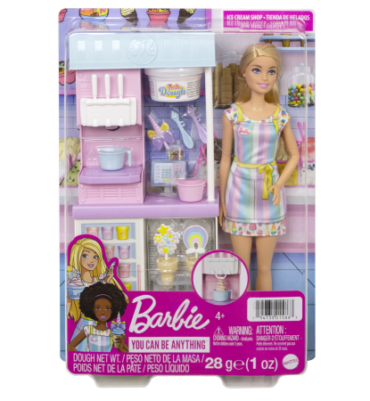 Papusi, plusuri, zane si figurine - BARBIE SET DE JOACA MAGAZINUL DE INGHETATA