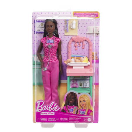 Papusi, plusuri, zane si figurine - BARBIE SET DE JOACA PAPUSA BARBIE BRUNETA FACE CARIERA PEDIATRU