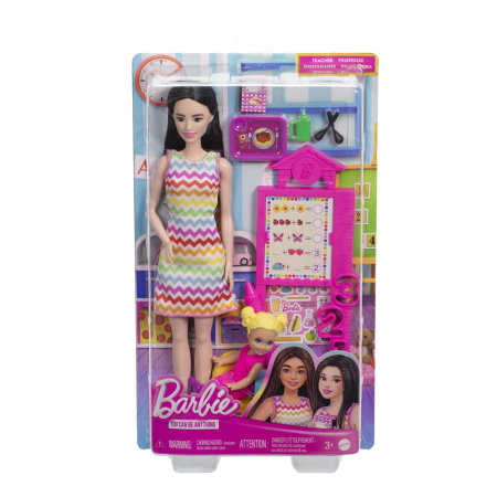 Papusi, plusuri, zane si figurine - BARBIE SET DE JOACA PAPUSA BARBIE BRUNETA FACE CARIERA PROFESOARA