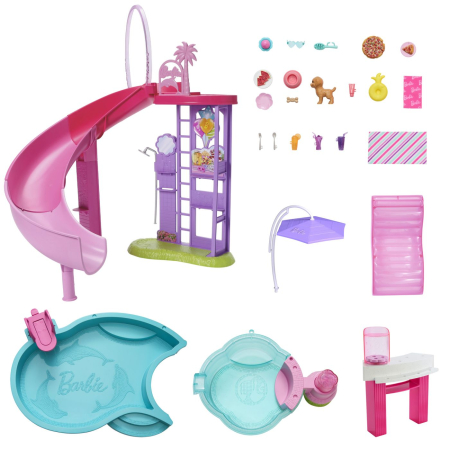 BARBIE SET DE JOACA PISCINA DE VIS CU ACCESORII [2]