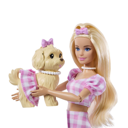 BARBIE TWINNING LOOKS SET PAPUSA BARBIE BLONDA SI CATEL CU ACCESORII [4]