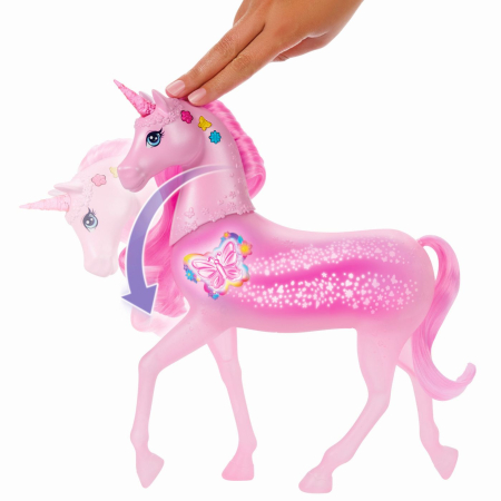 BARBIE UNICORN ROZ CU LUMINI STRALUCITOARE SI SUNETE [6]