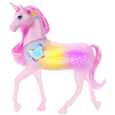 BARBIE UNICORN ROZ CU LUMINI STRALUCITOARE SI SUNETE [1]