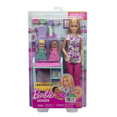 Papusi, plusuri, zane si figurine - BARBIE YOU CAN BE ANYTHING PAPUSA DOCTOR PEDIATRU CU ACCESORII