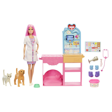 BARBIE YOU CAN BE ANYTHING SET CLINICA VETERINARA FAST CAST CU ACCESORII [1]