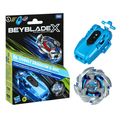 BEYBLADE X LET IT RIP SET LANSATOR SI ROATA COBALT DRAGOON 2-60C [1]