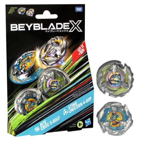 BEYBLADE X PACHET DUO BITE CROC 3-60LF SI STING UNICORN 4-60P [2]