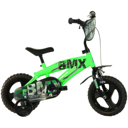 bubu-still.ro - Bicicleta copii Dino Bikes 12" BMX negru si verde