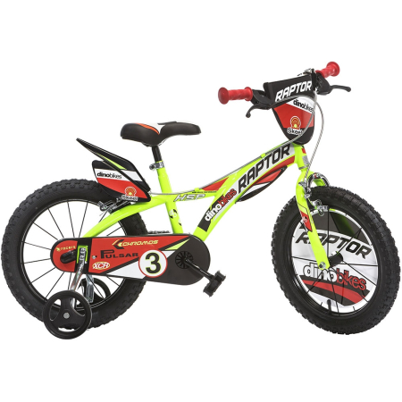 Trotinete si biciclete - Bicicleta copii Dino Bikes 14" Raptor galben