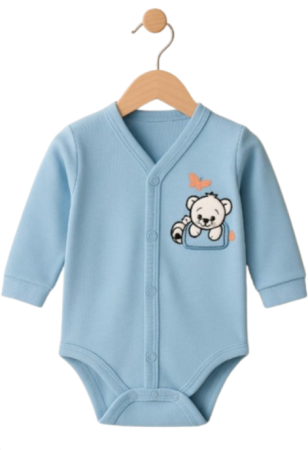 Haine bebe baietei - Body, nou nascut, 0-3 luni, Cu brodererie, Blue