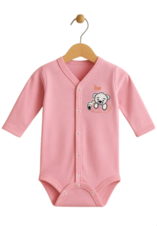 Body - Body, nou nascut, 0-3 luni, Cu brodererie, Pink