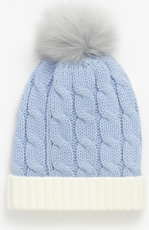 Caciuli - Căciulă tricotată cu mot, Albastra