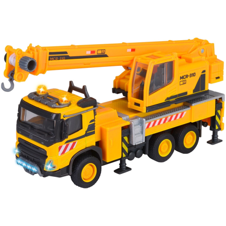 bubu-still.ro - Camion cu macara Majorette Volvo Truck Crane cu lumini si sunete