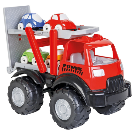 Jucarii - Camion Pilsan Power Transport Truck cu 4 masinute