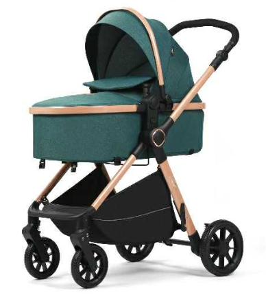 Carucior 2 in 1, Cu Suspensie,  Geanta inclusa, Strangere compacta, Maner reversibil, Green [4]