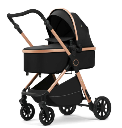 Carucior 2 in 1, Cu Suspensie, Geanta inclusa, Strangere compacta, Maner reversibil,  Black [2]