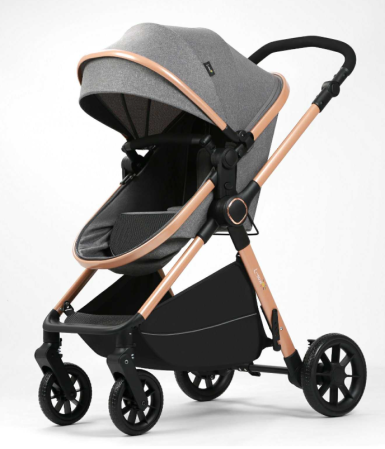 Carucior 2 in 1, Cu Suspensie, Geanta inclusa, Strangere compacta, Maner reversibil,  Gri [2]