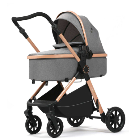 Carucior 2 in 1, Cu Suspensie, Geanta inclusa, Strangere compacta, Maner reversibil,  Gri [1]