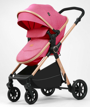 Carucior 2 in 1, Cu Suspensie, Geanta inclusa, Strangere compacta, Maner reversibil,  Pink [1]