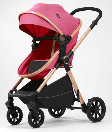 Carucior 2 in 1, Cu Suspensie, Geanta inclusa, Strangere compacta, Maner reversibil,  Pink [2]