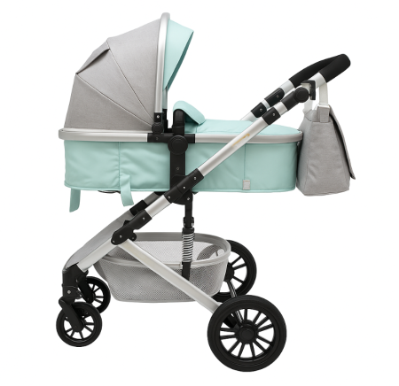 Carucior 2 in 1, Cu suspensii duble, Geanta pentru accesorii, Vernil Bicolor [5]