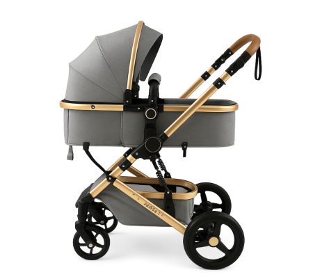 Noutati - Carucior 2 in 1 landou transformabil, 0-36 luni, cadru de aluminiu sidefat, suspensie dinamica, Graphit