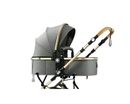 Carucior 2 in 1 landou transformabil, 0-36 luni, cadru de aluminiu sidefat, suspensie dinamica, Graphit [2]