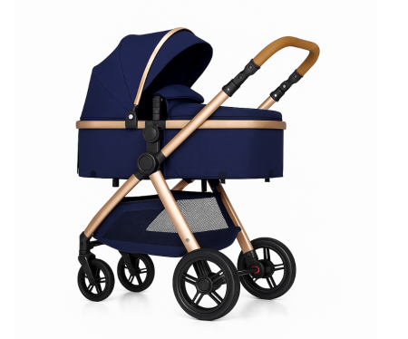 Noutati - Carucior 2 in 1,Suspensie dubla pe roata ,Geanta inclusa, strangere compacta, Belecoo, Albastru