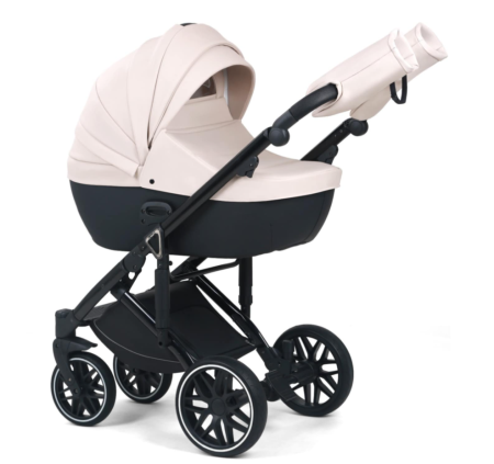 Carucior 3 in 1, 0-36 luni, Colectia Fizio-Lux, Piese distincte, Reversibil, Cu Suspensii, Husa de ploaie si insecte, Manusi de protectie, Eco-piele, Alb unt [1]